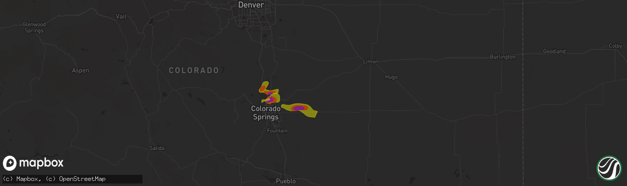 Hail map in Calhan, CO on June 21, 2023