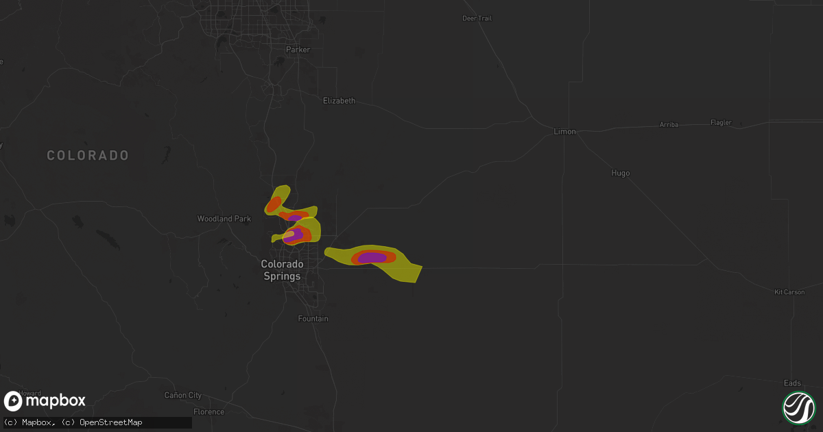 Hail map in Calhan, CO on June 21, 2023
