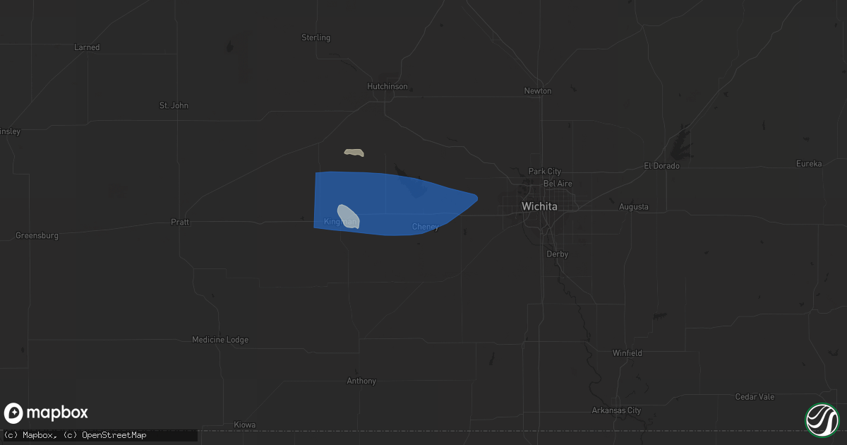 Hail map in Cheney, KS on June 21, 2023