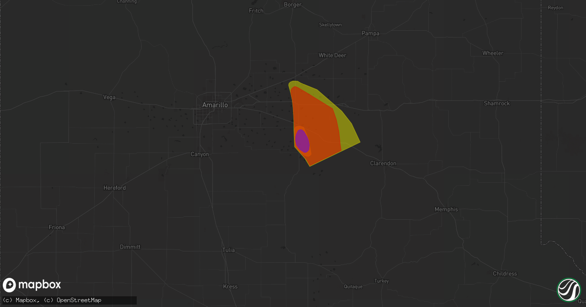 Hail map in Claude, TX on June 21, 2023