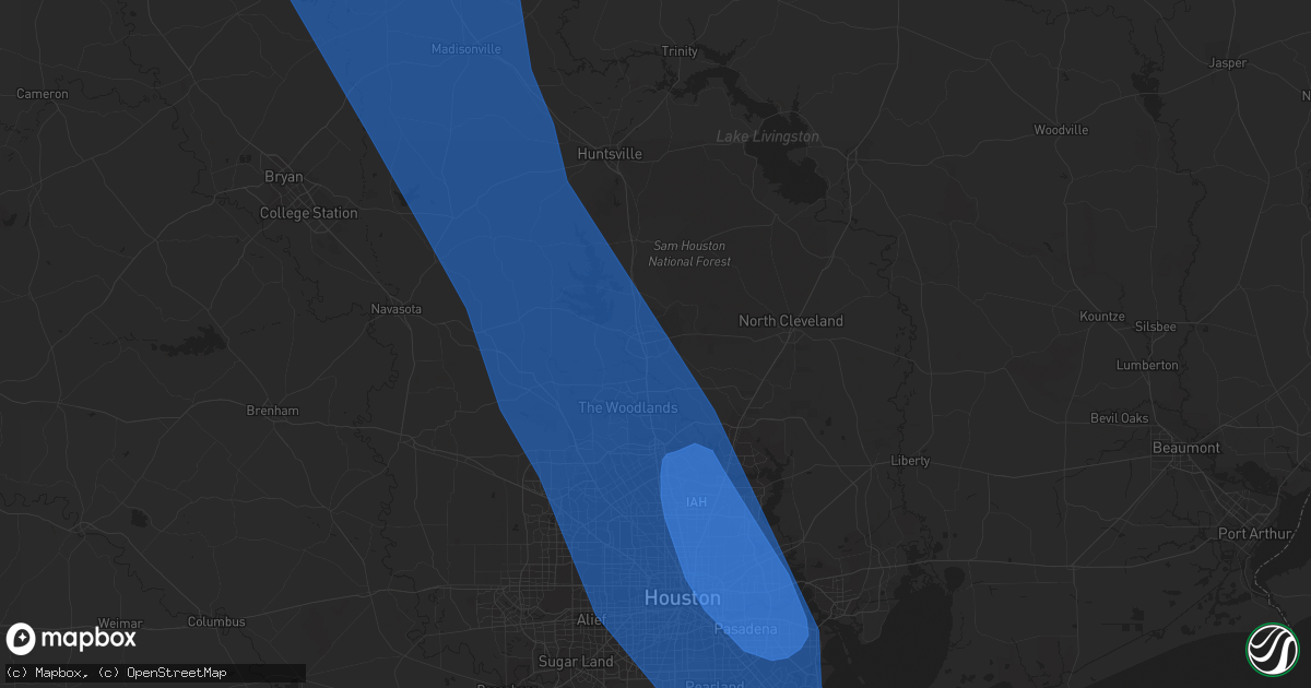 Hail map in Conroe, TX on June 21, 2023