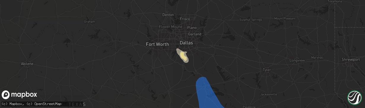 Hail map in Desoto, TX on June 21, 2023