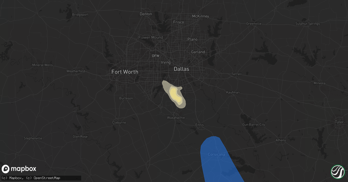 Hail map in Desoto, TX on June 21, 2023