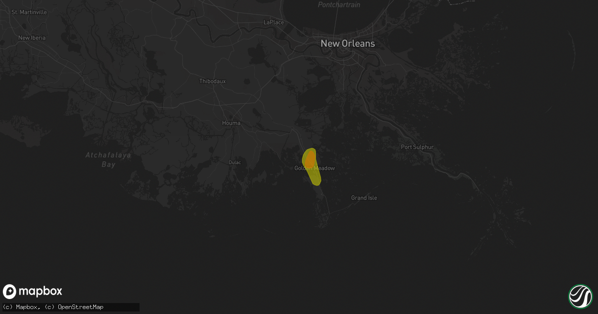 Hail map in Galliano, LA on June 21, 2023