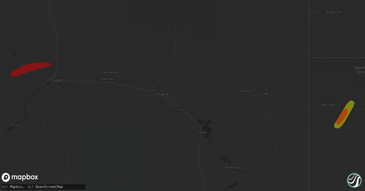Hail map in Harrison, NE on June 21, 2023
