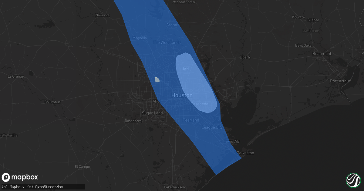 Hail map in Houston, TX on June 21, 2023