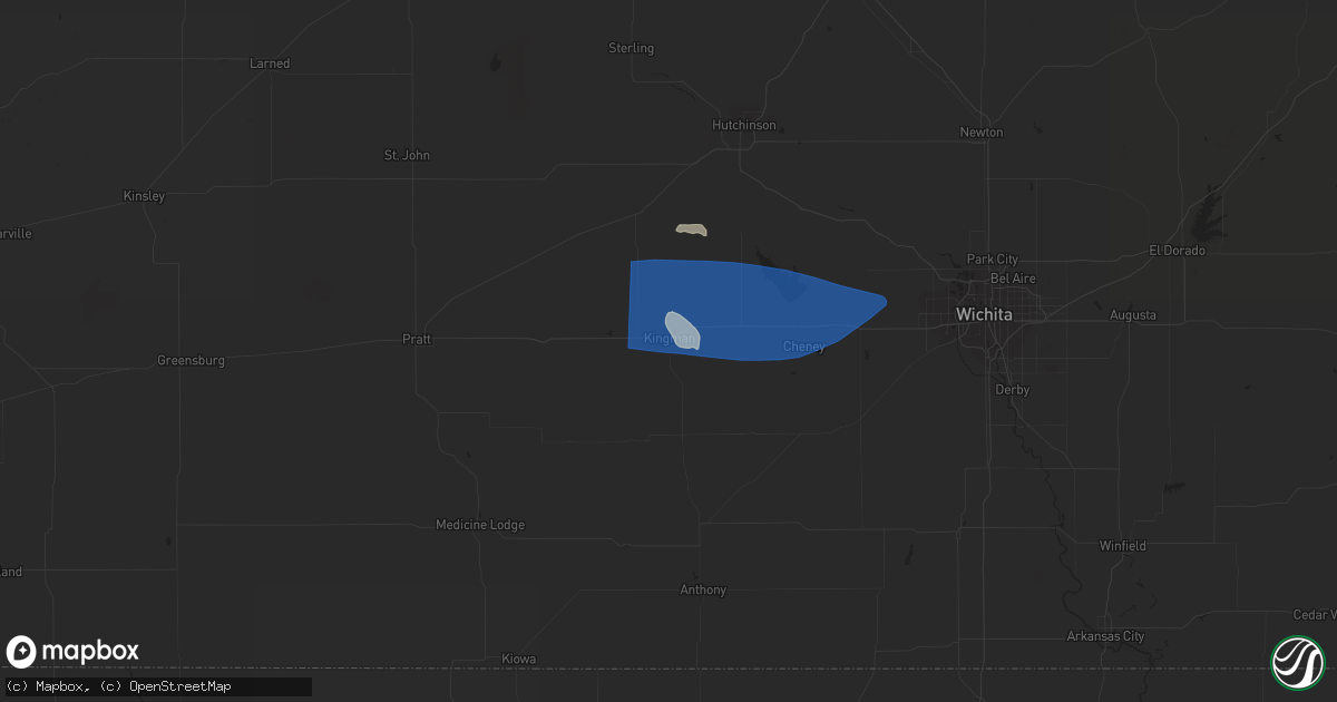 Hail map in Kingman, KS on June 21, 2023