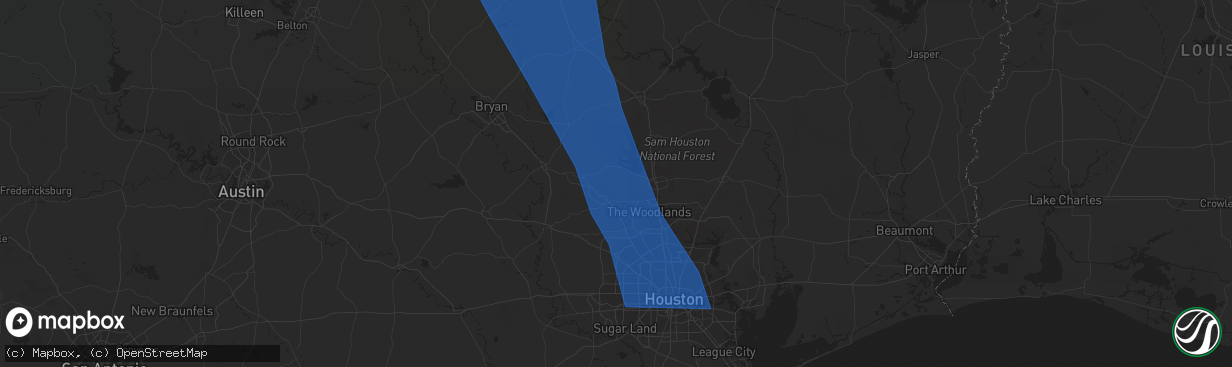 Hail map in Montgomery, TX on June 21, 2023