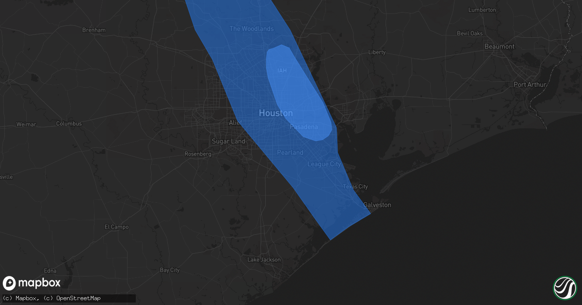 Hail map in Pearland, TX on June 21, 2023