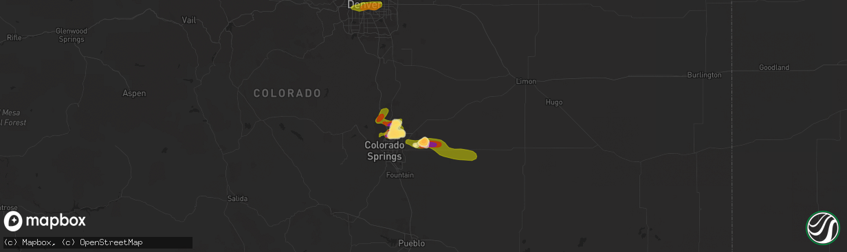 Hail map in Peyton, CO on June 21, 2023