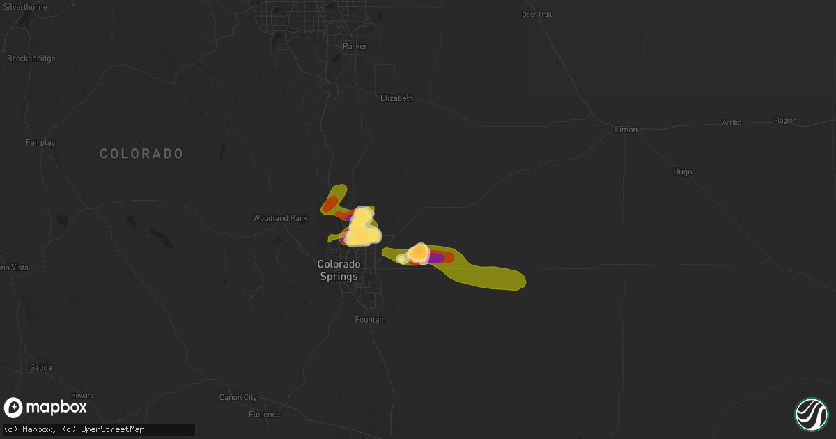 Hail map in Peyton, CO on June 21, 2023