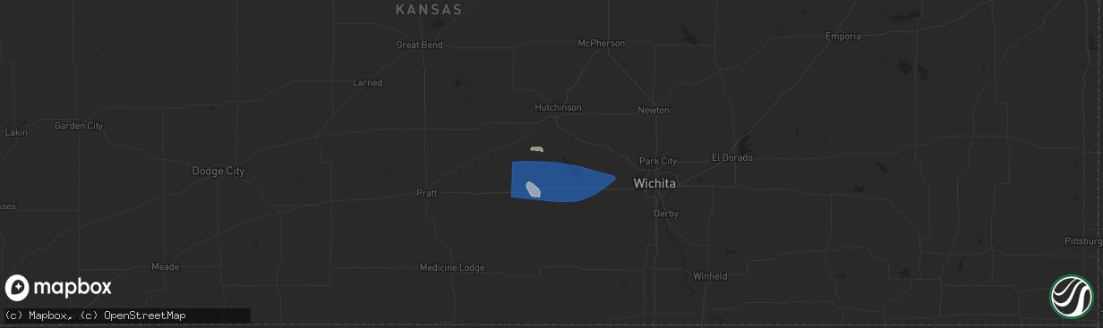 Hail map in Pretty Prairie, KS on June 21, 2023