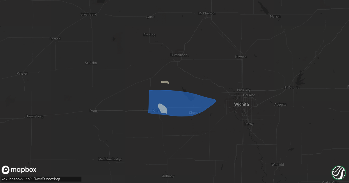 Hail map in Pretty Prairie, KS on June 21, 2023