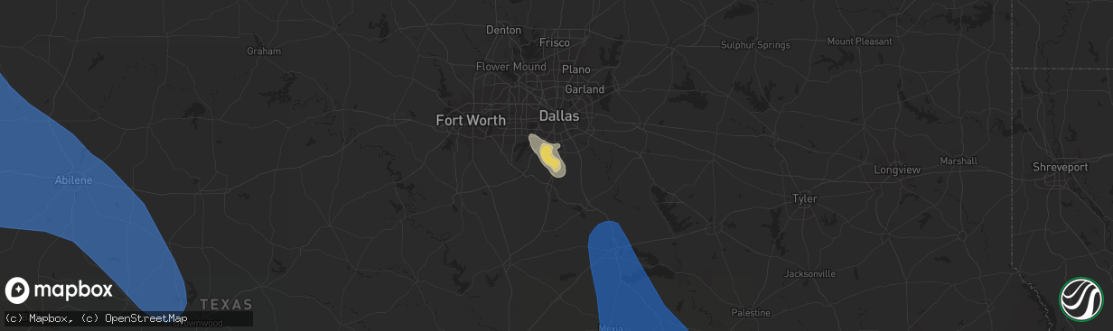 Hail map in Red Oak, TX on June 21, 2023