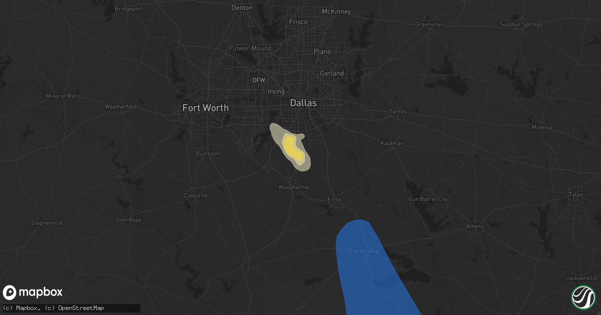 Hail map in Red Oak, TX on June 21, 2023