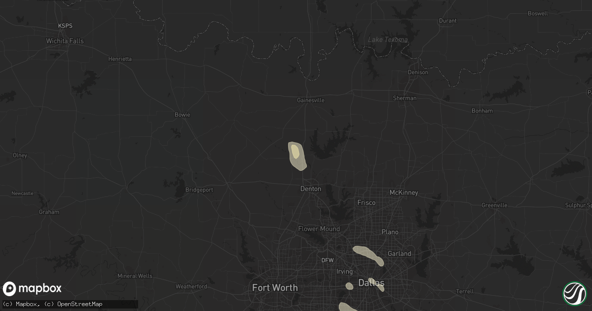 Hail map in Sanger, TX on June 21, 2023