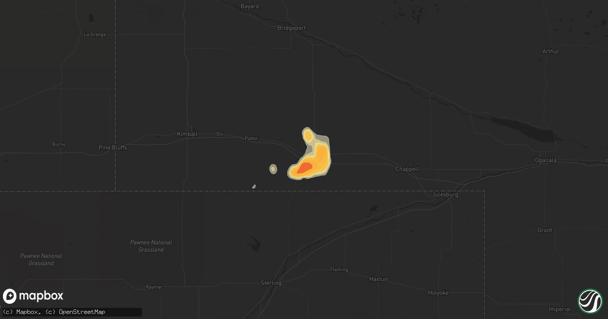 Hail map in Sidney, NE on June 21, 2023
