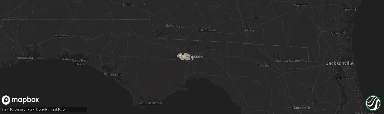 Hail map in Tallahassee, FL on June 21, 2023
