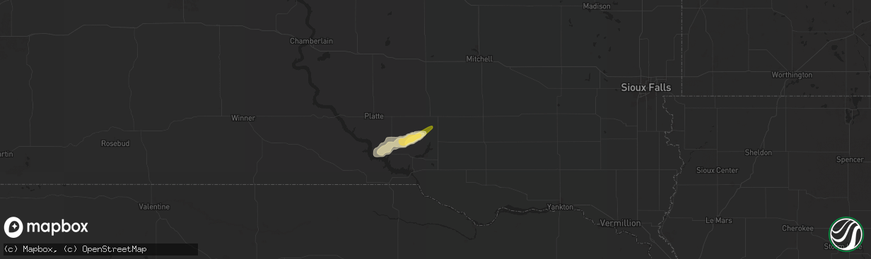 Hail map in Armour, SD on June 21, 2024