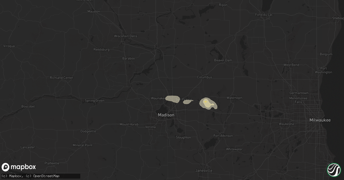 Hail map in Deforest, WI on June 21, 2024