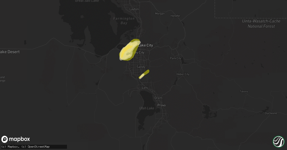 Hail map in Draper, UT on June 21, 2024