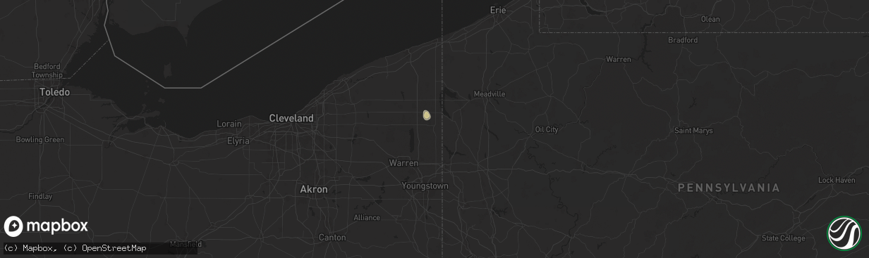 Hail map in Kinsman, OH on June 21, 2024