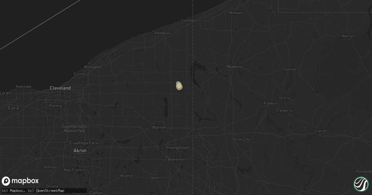 Hail map in Kinsman, OH on June 21, 2024