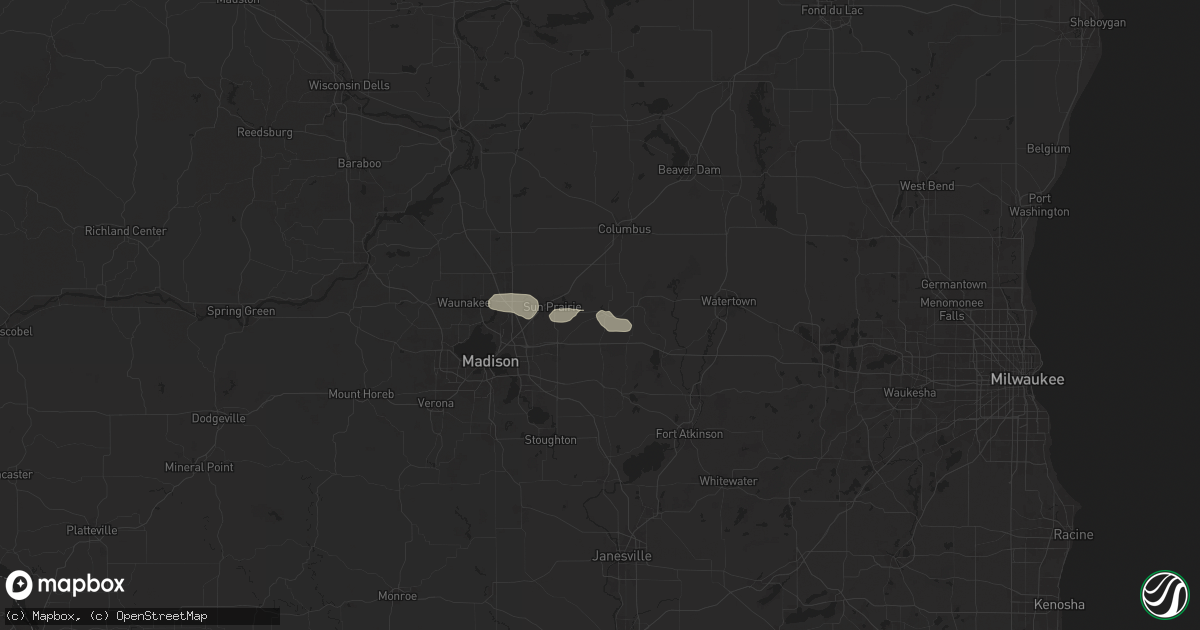 Hail map in Marshall, WI on June 21, 2024
