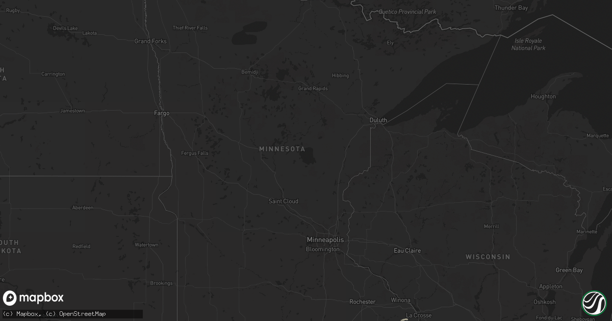 Hail map in Minnesota on June 21, 2024