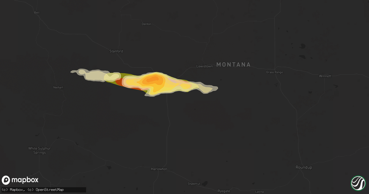 Hail map in Moore, MT on June 21, 2024