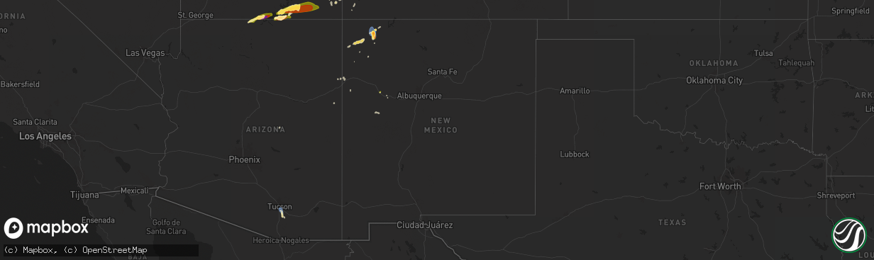 Hail map in New Mexico on June 21, 2024