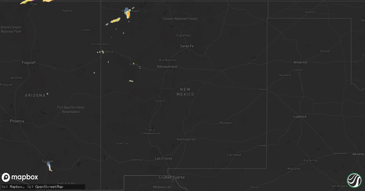 Hail map in New Mexico on June 21, 2024
