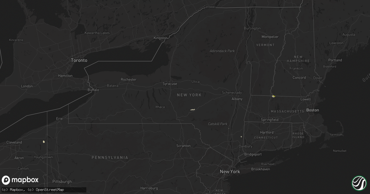 Hail map in New York on June 21, 2024