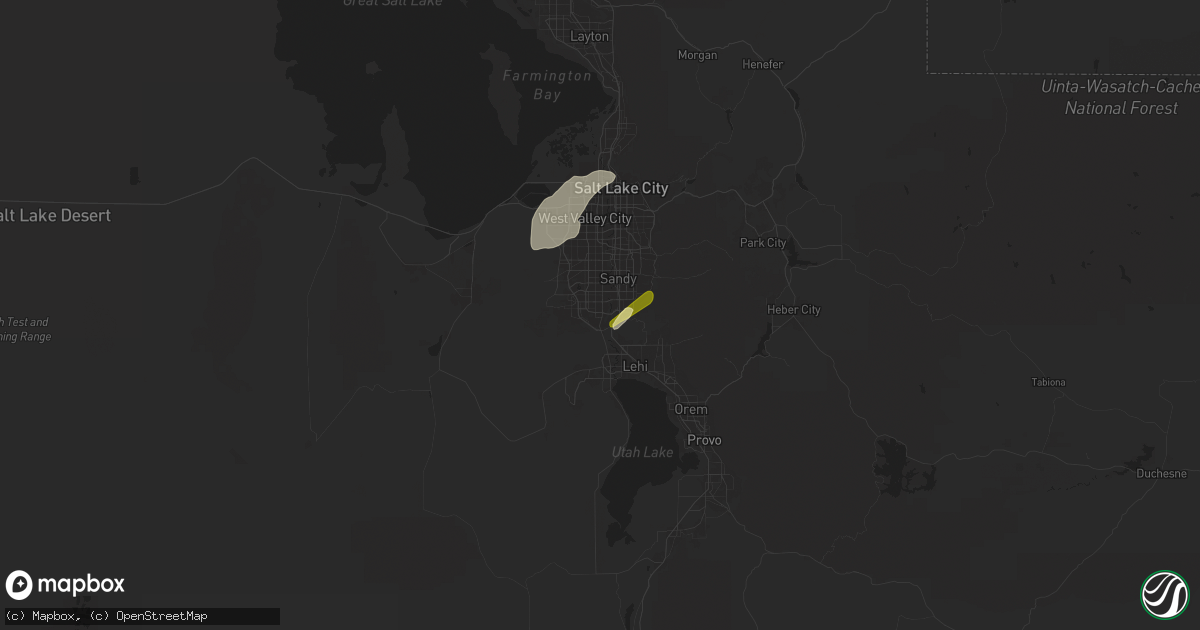 Hail map in Riverton, UT on June 21, 2024