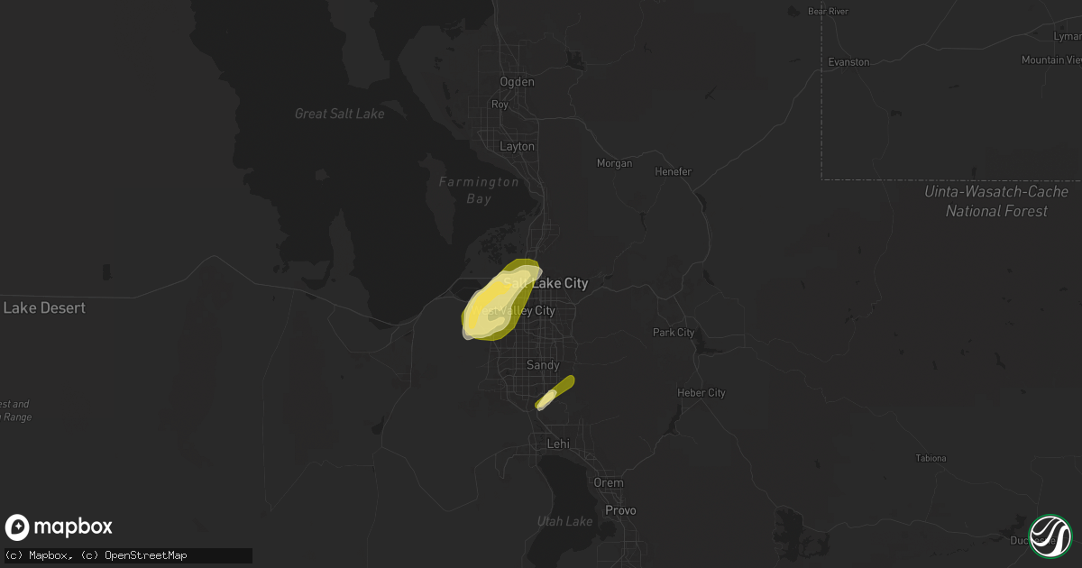 Hail map in Salt Lake City, UT on June 21, 2024