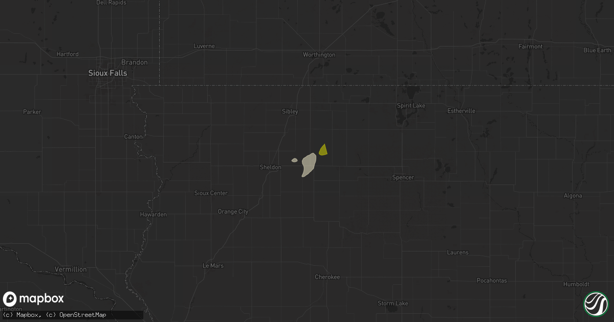 Hail map in Sanborn, IA on June 21, 2024