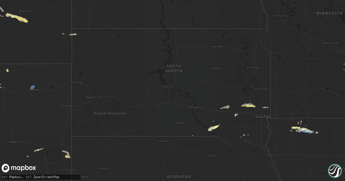 Hail map in South Dakota on June 21, 2024