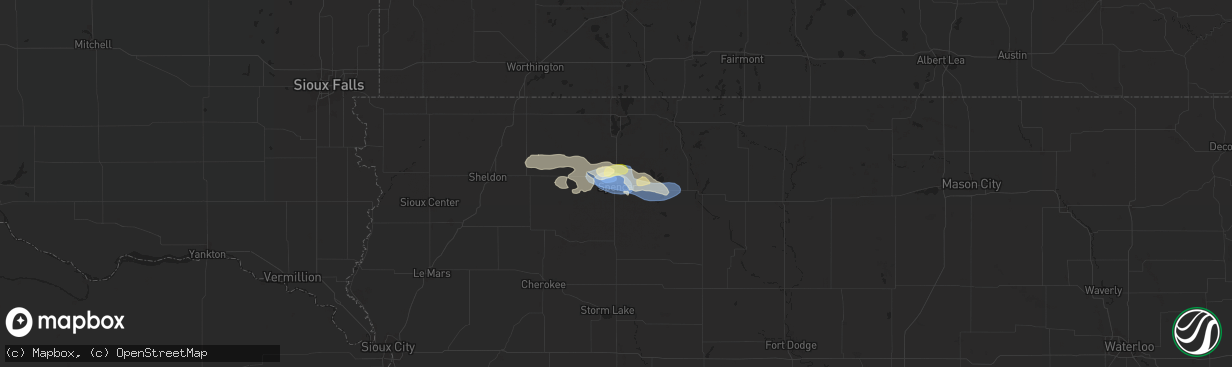 Hail map in Spencer, IA on June 21, 2024