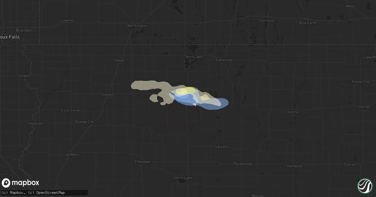 Hail map in Spencer, IA on June 21, 2024