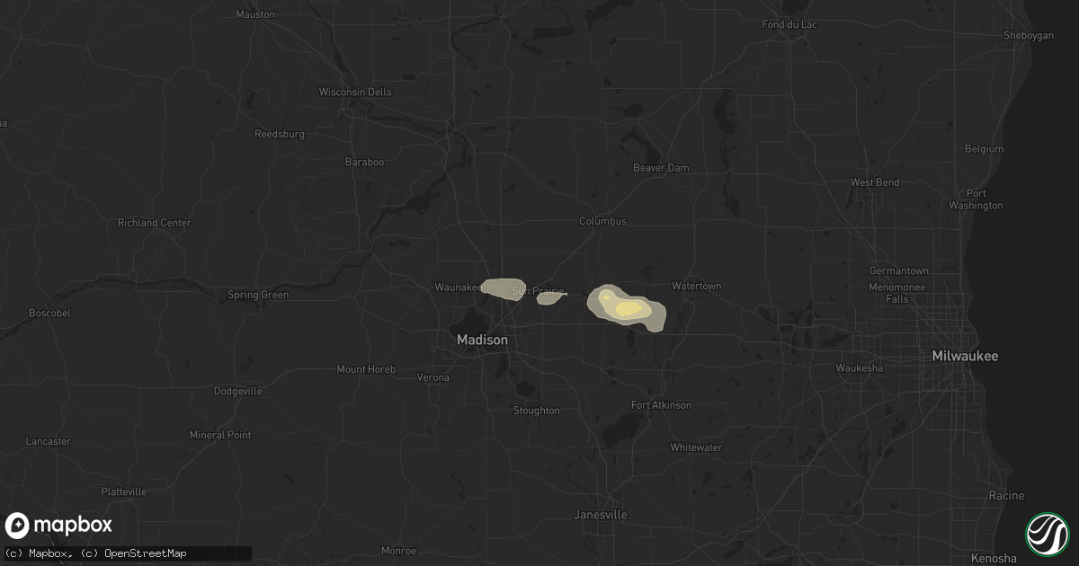 Hail map in Sun Prairie, WI on June 21, 2024