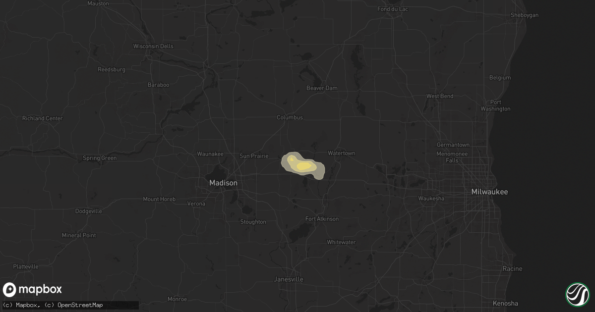 Hail map in Waterloo, WI on June 21, 2024