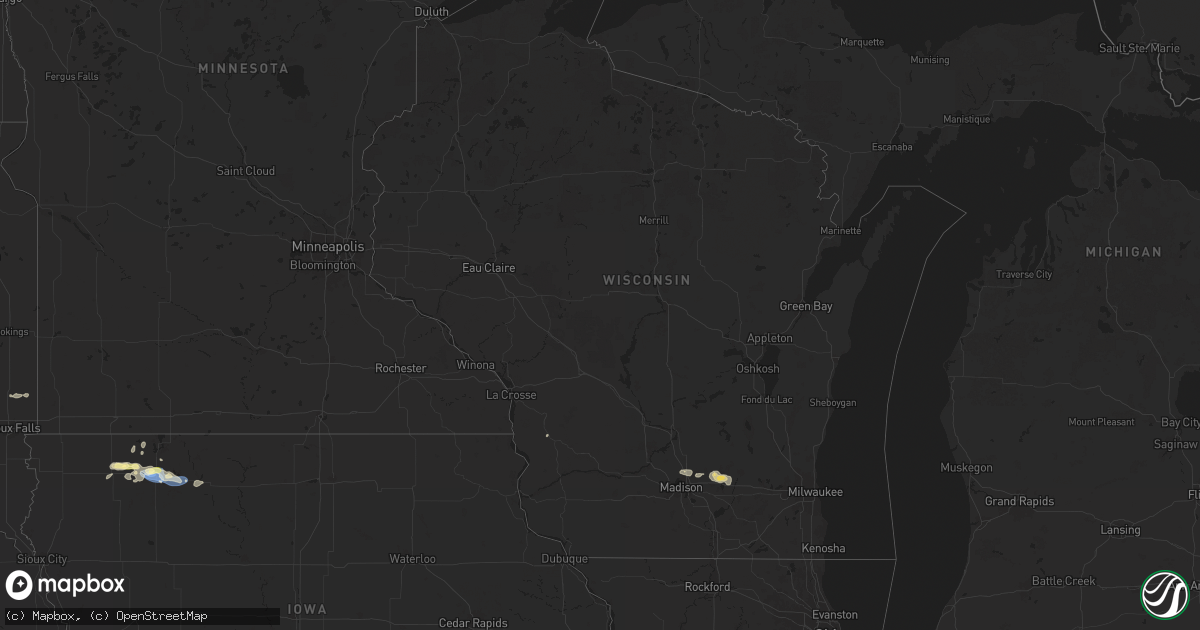Hail map in Wisconsin on June 21, 2024