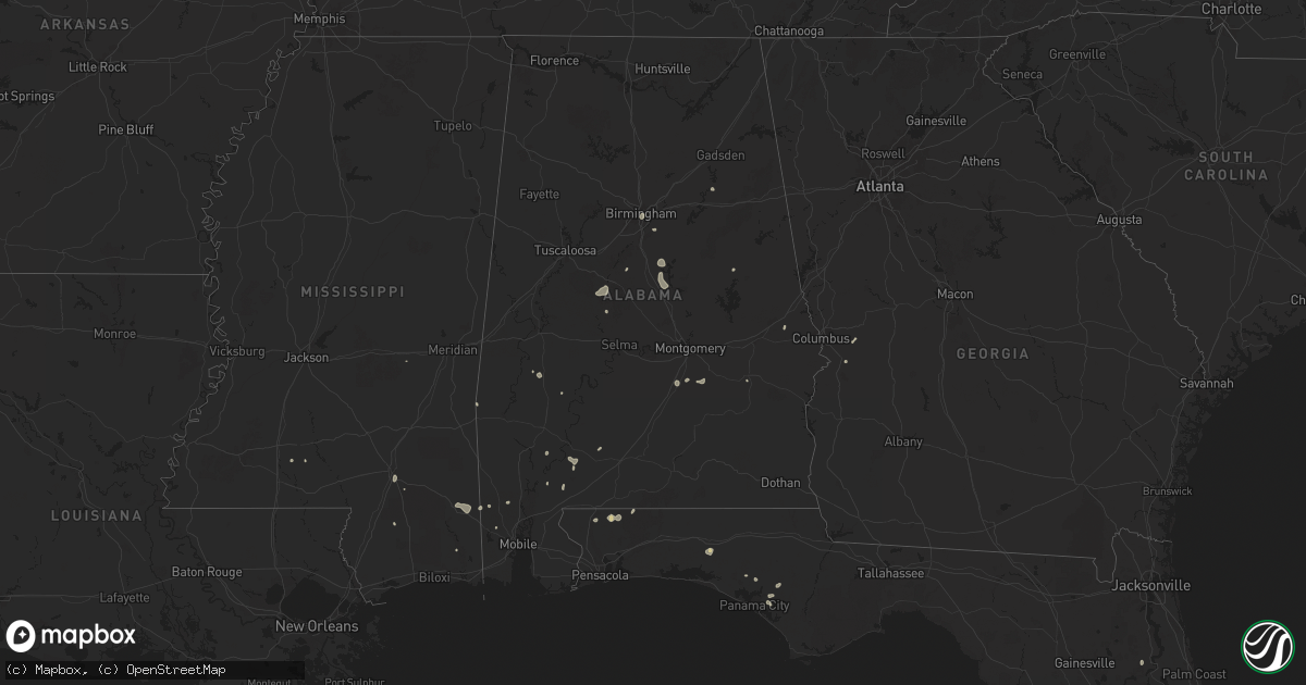 Hail map in Alabama on June 21, 2025