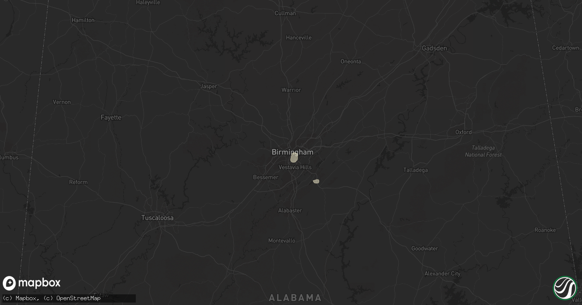 Hail map in Birmingham, AL on June 21, 2025