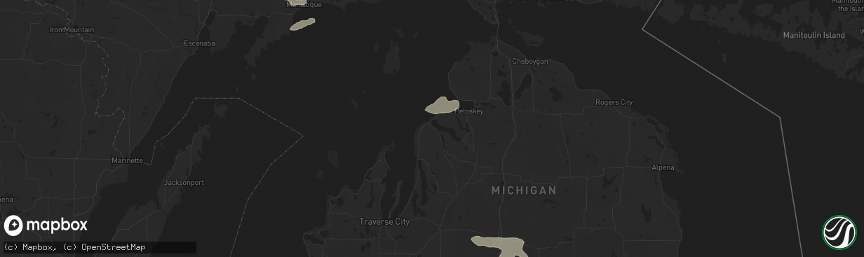 Hail map in Charlevoix, MI on June 21, 2025