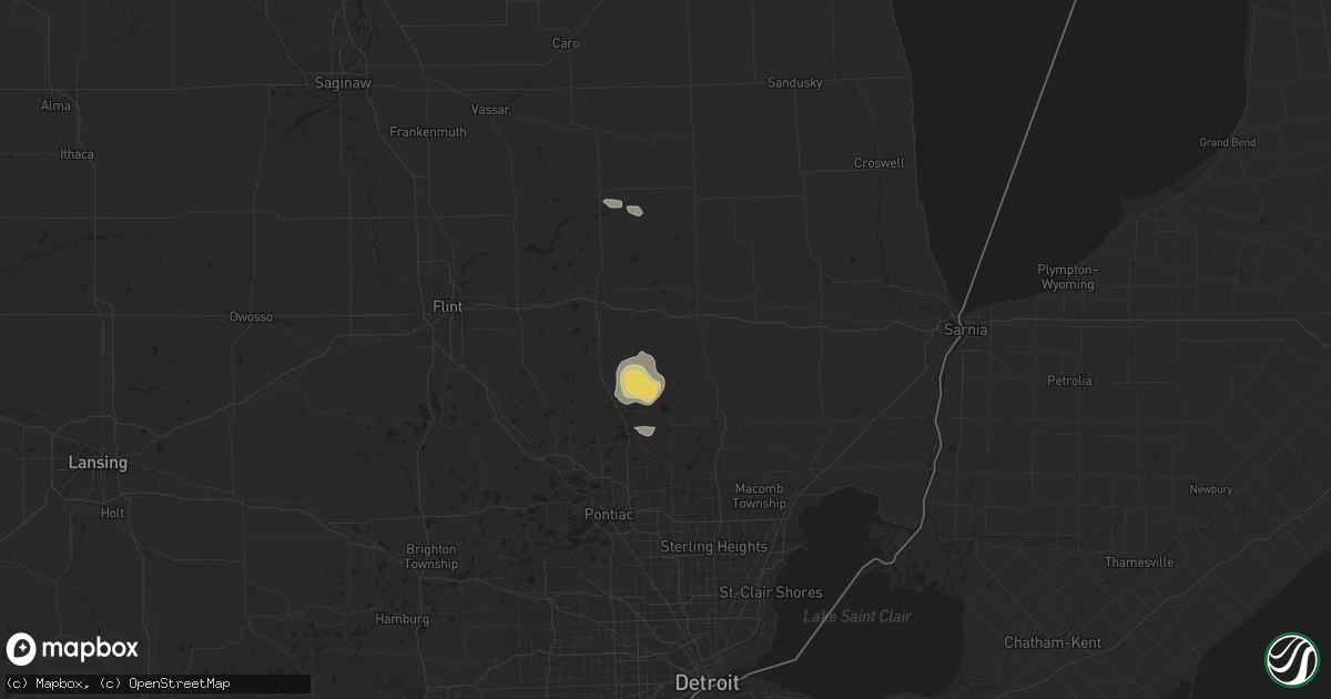 Hail map in Dryden, MI on June 21, 2025