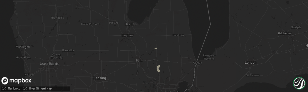 Hail map in Fostoria, MI on June 21, 2025