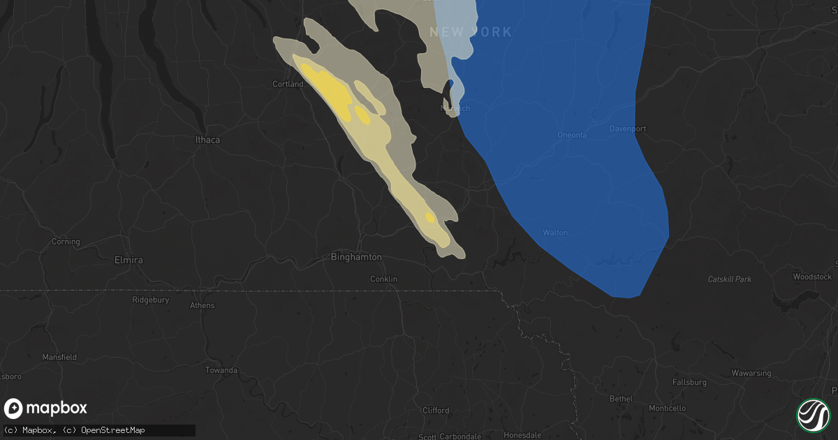 Hail map in Harpursville, NY on June 21, 2025