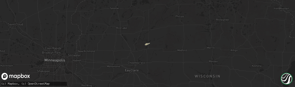 Hail map in Holcombe, WI on June 21, 2025