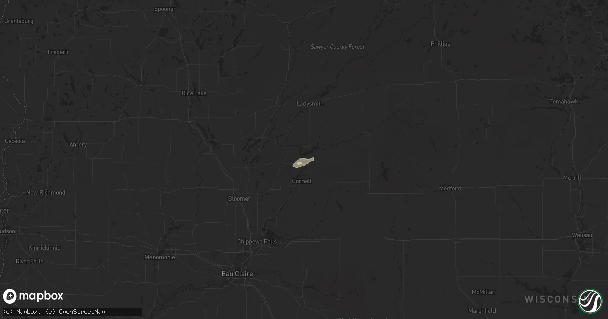 Hail map in Holcombe, WI on June 21, 2025